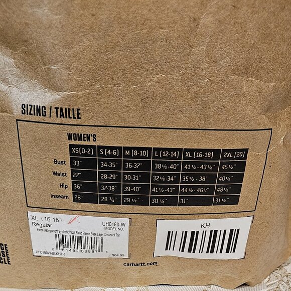 Women's Carhartt Force Heavyweight Synthetic Wool-Blend Fleece Base Crewneck Top - Picture 3 of 10